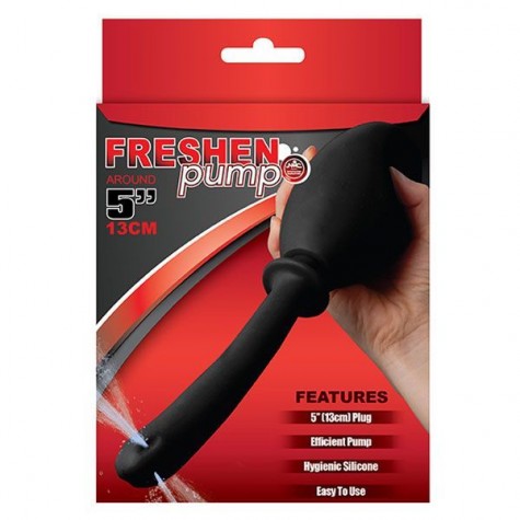 Черный удлиненный анальный душ FRESHEN PUMP