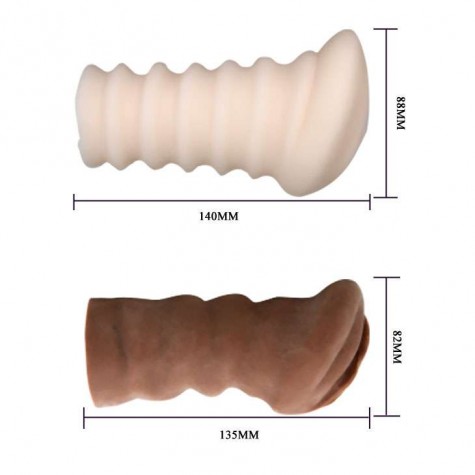Комплект мастурбаторов-вагин - телесная и темнокожая