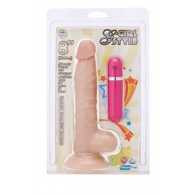 Телесный вибратор-реалистик на присоске G-GIRL STYLE 8INCH VIBRATING DONG - 20,3 см.